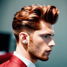 Pompadour Red Hairstyle AI avatar/profile picture for men